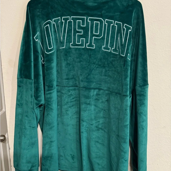 PINK Victoria's Secret Green Crew Neck Long Sleeve Sweatshirt - Picture 4 of 4